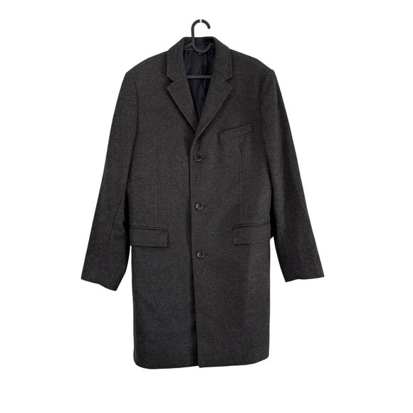 J Crew Wool Cashmere Ludlow Gray Long Line Top Coat Mens Size 42 Regular - Picture 1 of 7